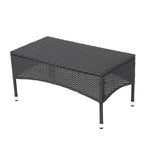 2-Piece Outdoor Rattan Wicker Loveseat Sofa