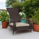 1-Piece Outdoor Wicker Single Seater Adirondack Style Armchair