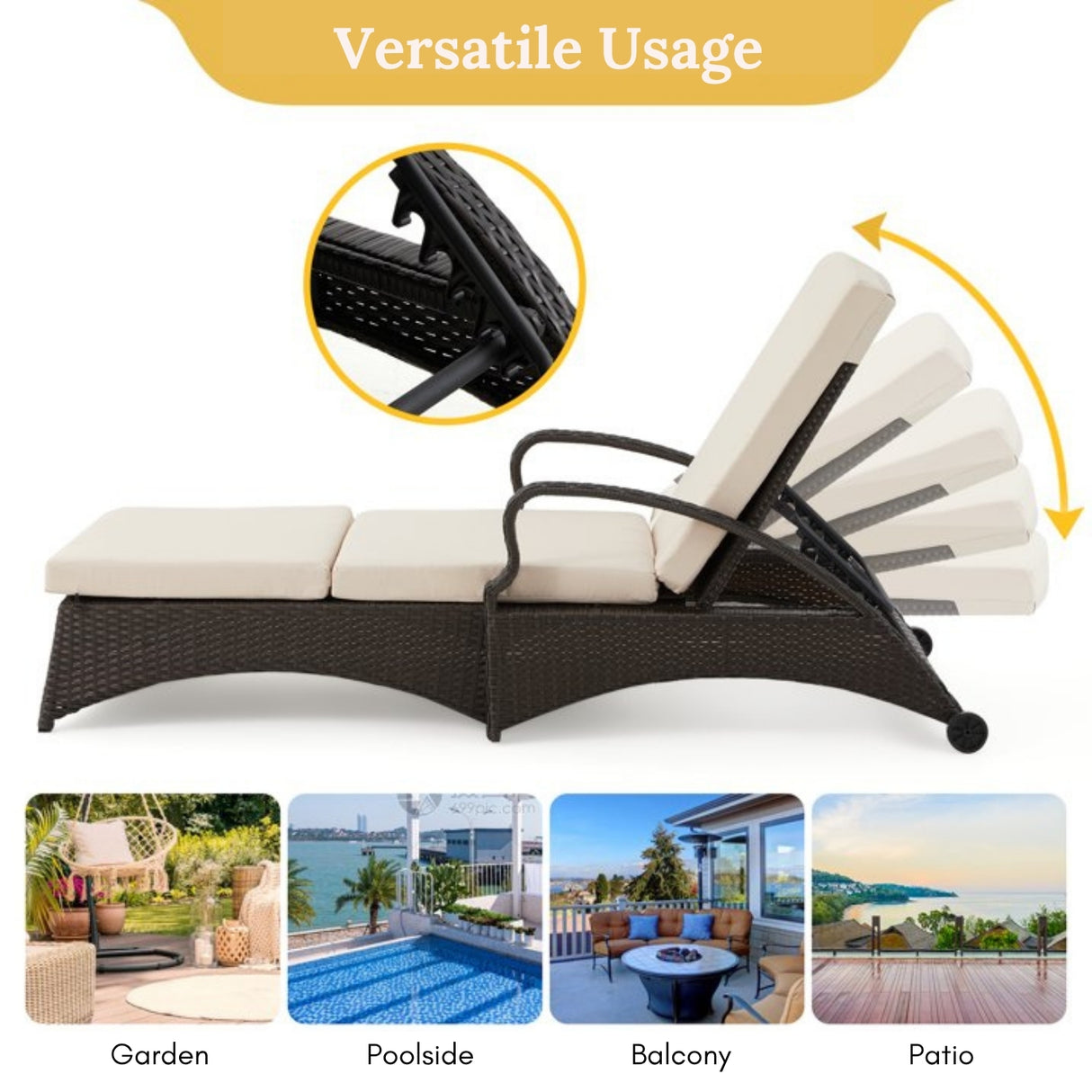 Outdoor All-Weather Wicker Lounger