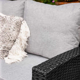 6-Piece All-Weather Wicker Patio Furniture Set (Black/Grey)