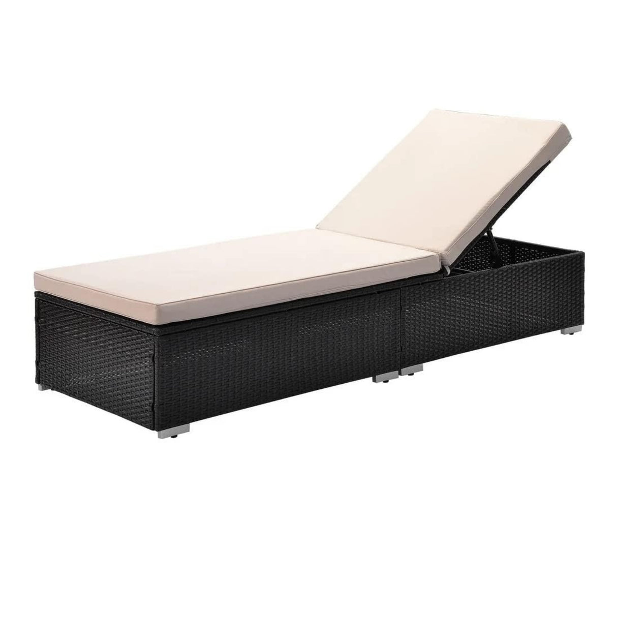 Outdoor Wicker Lounge Chairs Set of 2 With Side Table