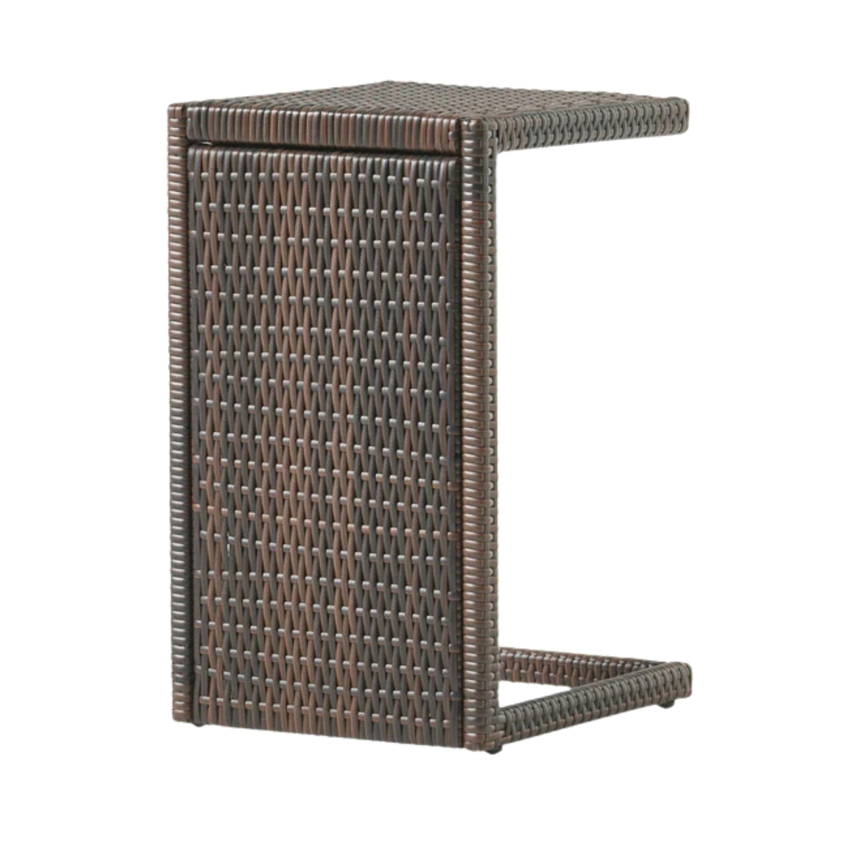 Outdoor All-Weather HDPE Wicker Rattan Sunlounger Recliner with Side Table