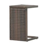 Outdoor All-Weather HDPE Wicker Rattan Sunlounger Recliner with Side Table