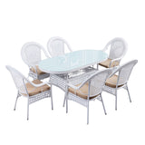 Outdoor All-Weather Resistant Rattan Wicker 7-Piece Dining Set