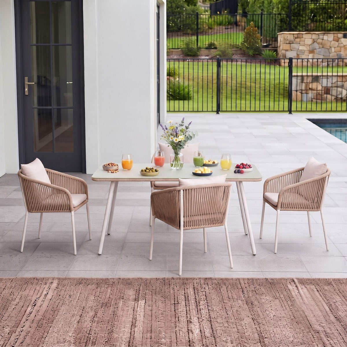 Outdoor Rope 5-Piece Patio Dining Set