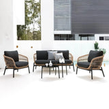 Outdoor 4 Seater Rope Conversation Sofa Set