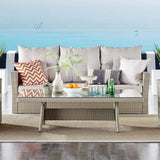 3-Seater Outdoor Rattan Wicker Patio Sofa
