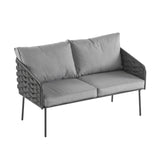 Outdoor Rope Sofa Set With Glass Top Table