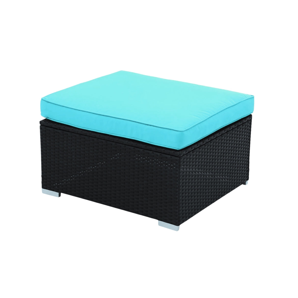 6-Piece Outdoor Conversation Set (Black/Sky-Blue)