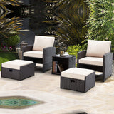 5 Piece Outdoor Patio Wicker Furniture Set