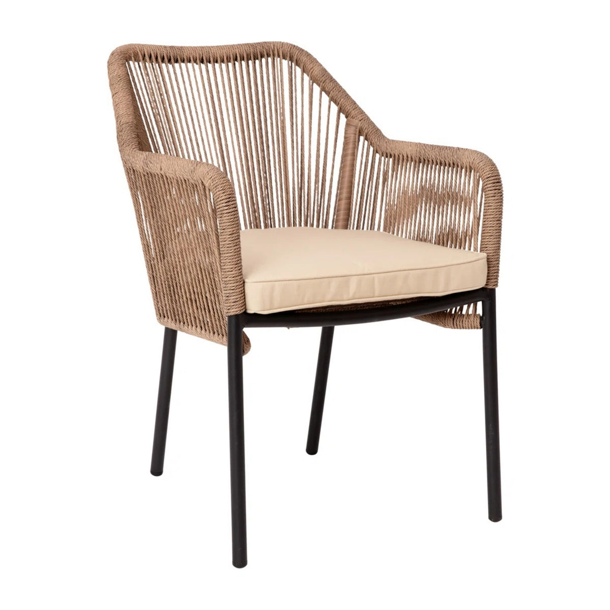 2-Piece Outdoor Rope Patio Dining Chairs