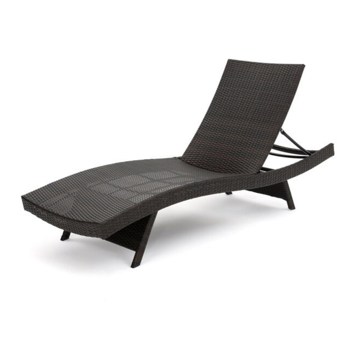 Outdoor All-Weather HDPE Wicker Rattan Sunlounger Recliner with Side Table