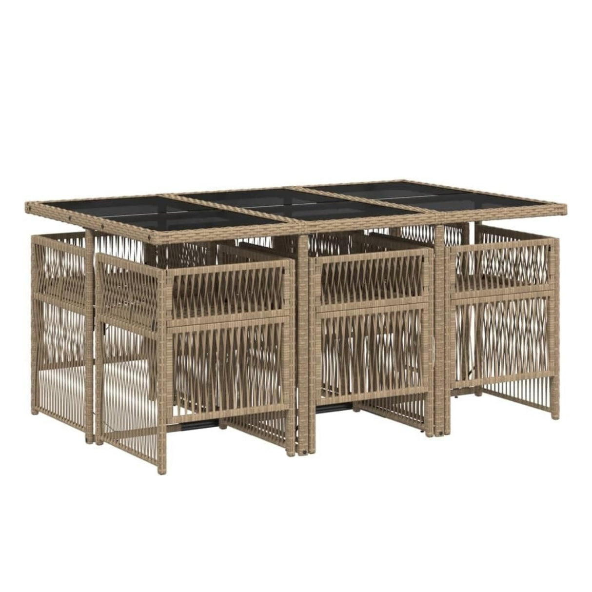 Outdoor Rattan Wicker Dinning Set 7-Piece