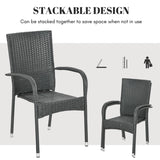 4-Piece Outdoor Rattan Wicker Patio Dining Chairs