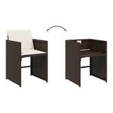 11-Piece Outdoor Rattan Wicker Dinning Set