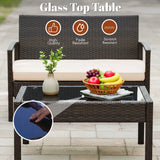 4 Pieces Patio Furniture Set, Outdoor Sectional Sofa