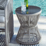 Outdoor 3 Piece Rope Patio Sofa Set (Grey)
