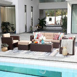 Outdoor Rattan Wicker Sectional 6-Seater Sofa Set