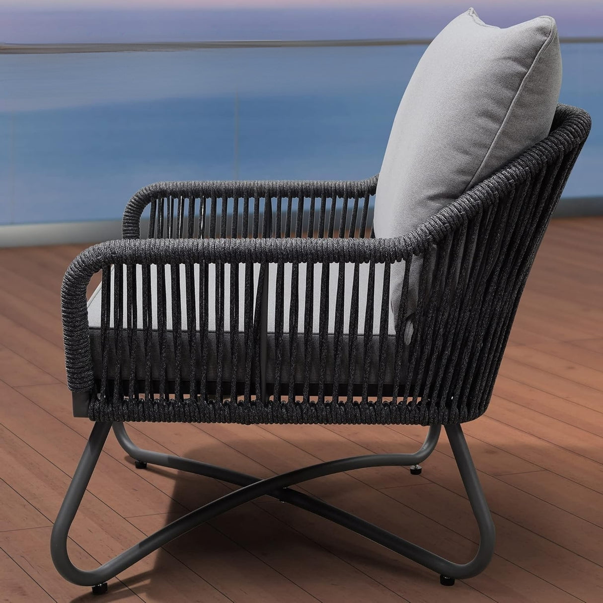 Outdoor 4 Seater Rope Conversation Sofa Set