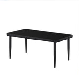 Outdoor Rope 4-Piece Patio Sofa Set with Glass Top Table (Black/Light Grey)