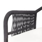 4-Piece Outdoor Rope Patio Furniture Set with Wood-Top Table