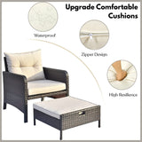Outdoor 5 Piece Patio Wicker Furniture Set