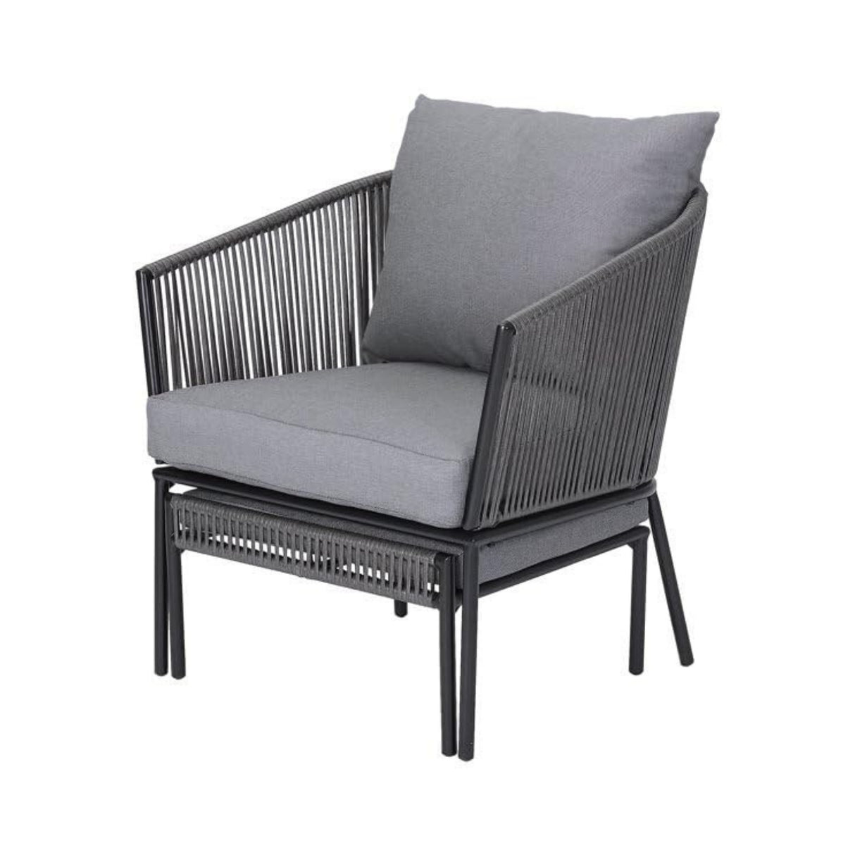 Outdoor 5 Piece Rope Patio Sofa Set (Grey)