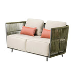 All-Weather Rope 5 Seater Sofa Set With Glass Top Table