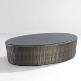5-Piece Outdoor Wicker Sofa Set With Glass Top Tables