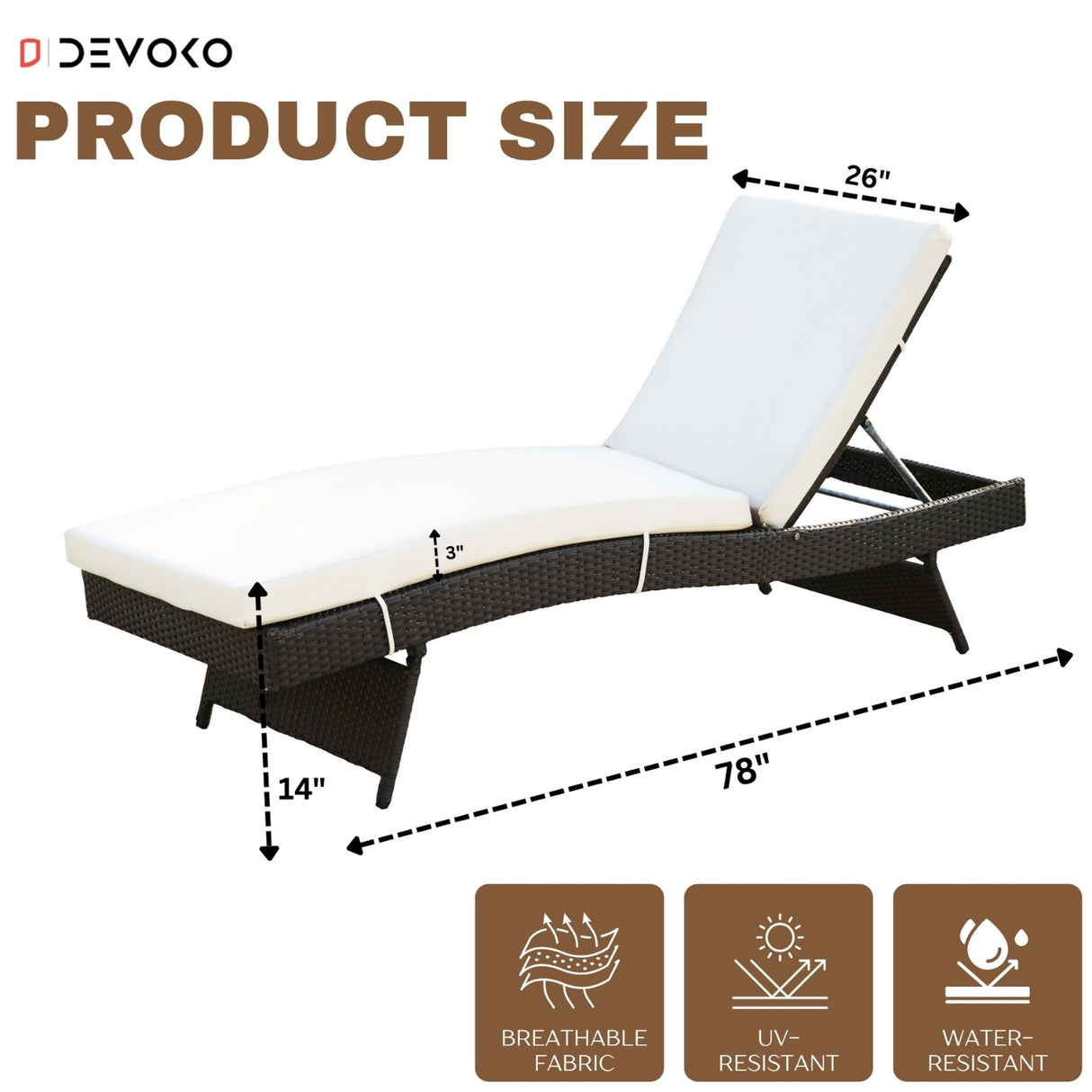 Outdoor All-Weather Wicker Lounger with Cushions