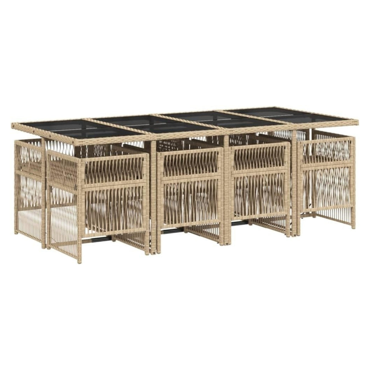 Outdoor Rattan Wicker Dinning Set 9-Piece