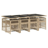 Outdoor Rattan Wicker Dinning Set 9-Piece
