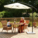 9 Ft Outdoor Offset Cantilever Patio Umbrella with Marble Base