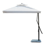 10ft Side Pole Square Shape Outdoor Umbrella With Marble Base (White)