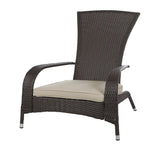 1-Piece Outdoor Wicker Single Seater Adirondack Style Armchair