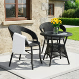3-Piece Outdoor Rattan Wicker Patio Bistro Set