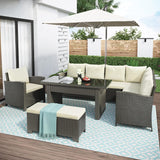 5-Piece Outdoor Patio Furniture Set with Dining Table and Chairs