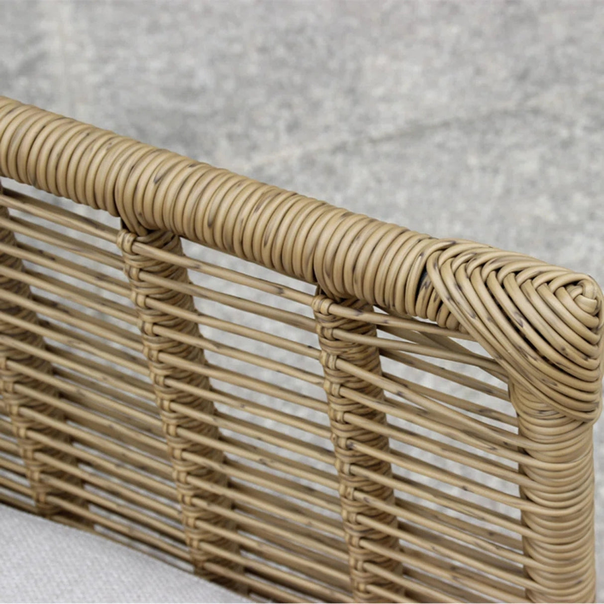 Outdoor Beige Rope 7-Seater Sofa Set With Glass Top Table