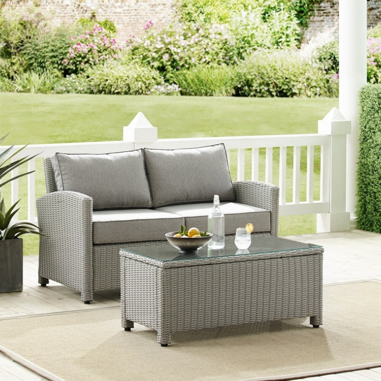 4 Pieces Patio Furniture Set, Outdoor Sectional Sofa