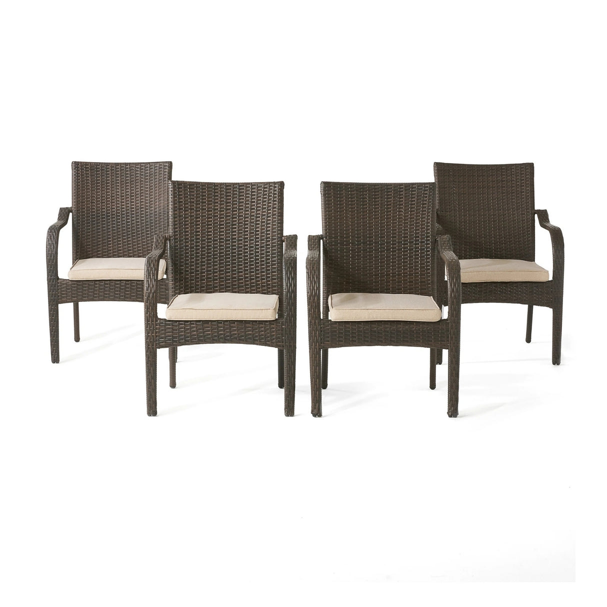 4-Piece Outdoor Rattan Wicker Patio Dining Chairs