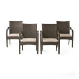 4-Piece Outdoor Rattan Wicker Patio Dining Chairs