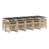 10 Seater Outdoor Rattan Wicker Dinning Set