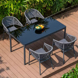 All Weather Resistant 5-Piece Outdoor Dining Set (Grey)