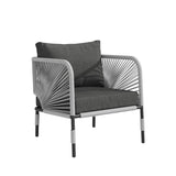 Outdoor Rope 5-Seater Sofa Set With Glass Top Table