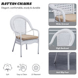 Outdoor All-Weather Resistant Rattan Wicker 7-Piece Dining Set