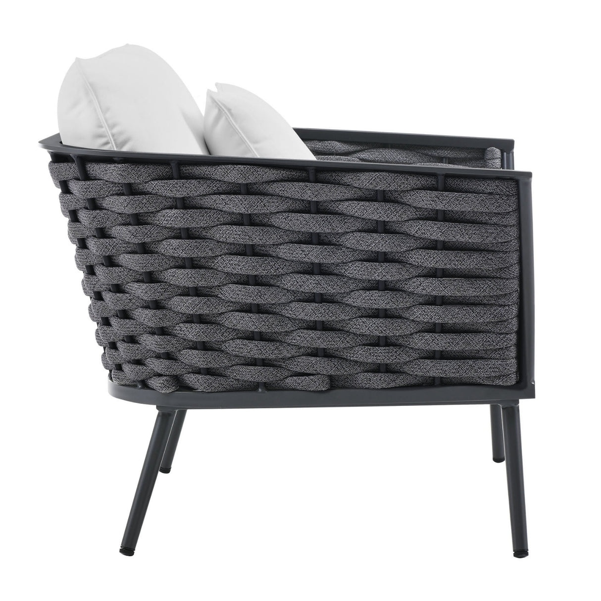6-Piece Outdoor Rope Sofa Set (Grey & White)