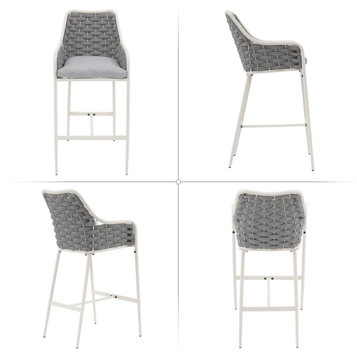 2-Piece Outdoor Rope Bar Chairs – Stylish Comfort Built to Last