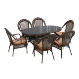 Outdoor All-Weather Resistant Rattan Wicker 7-Piece Dining Set
