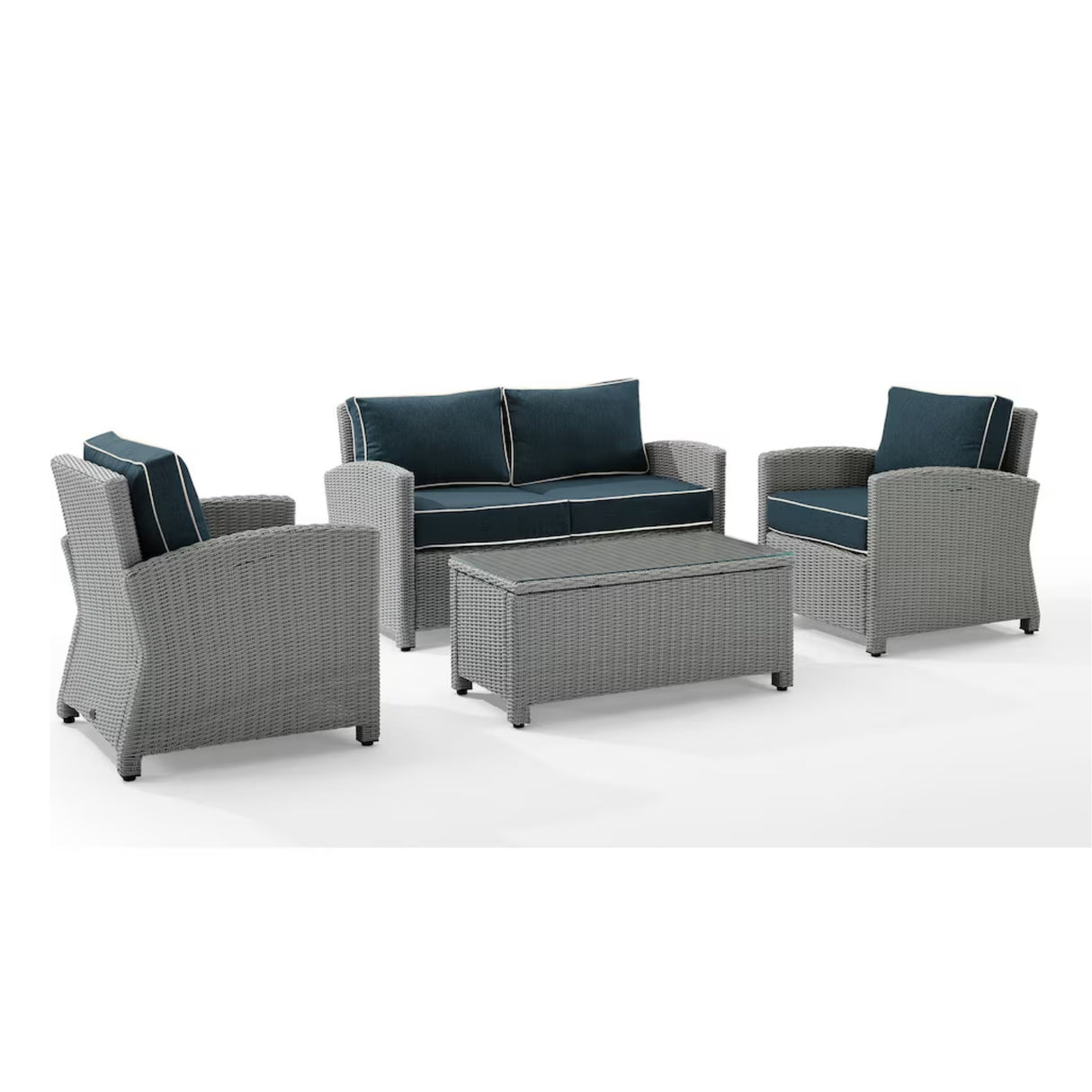 4 Pieces Patio Furniture Set, Outdoor Sectional Sofa