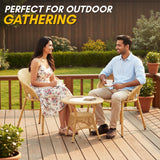 3-Piece Outdoor Rattan Wicker Patio Bistro Set